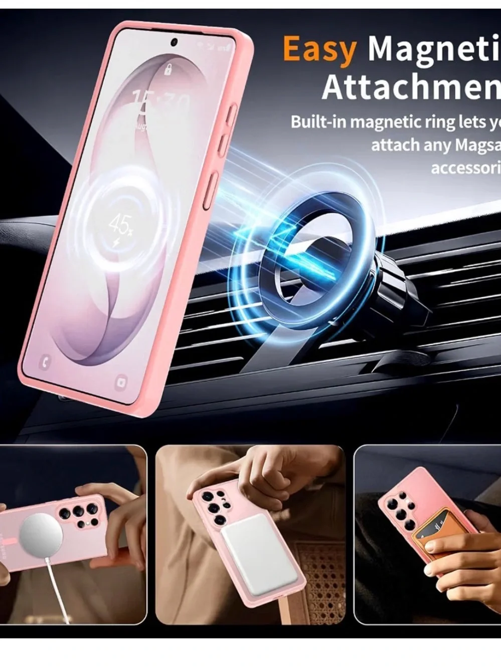 Samsung Slim MagSafe-Style Case in light Pink for Galaxy S26 Ultra